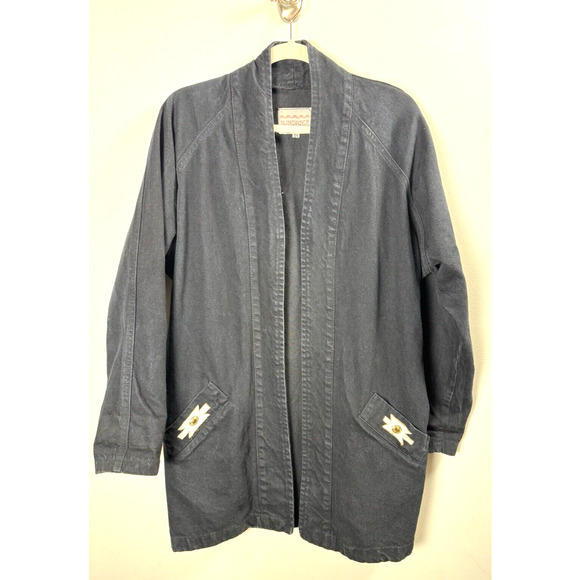 Vintage 80's Sundance Hand Painted Denim Shacket Coatigan Art to Wear Hippie XS - Picture 1 of 8